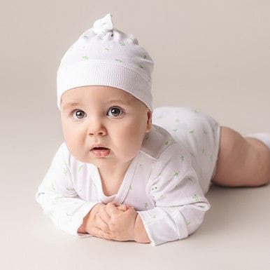 Bundle Of Joy Top Knot Interlock Cap - Innocence White