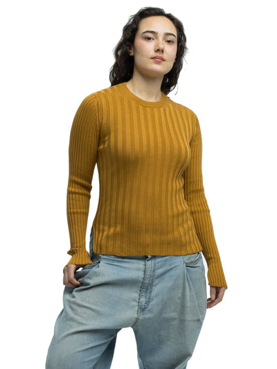 Pania Ribbed Crewneck - Ochre