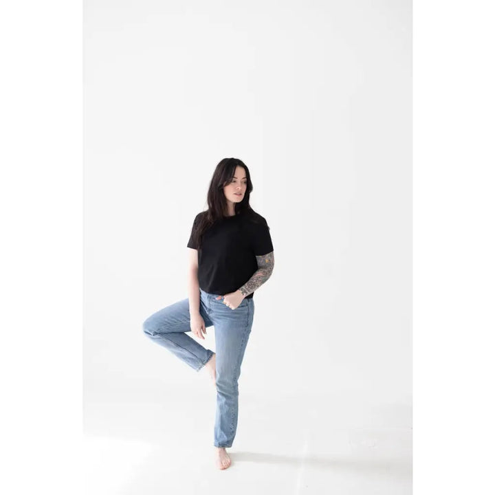 The Mom Crop in Jet Black