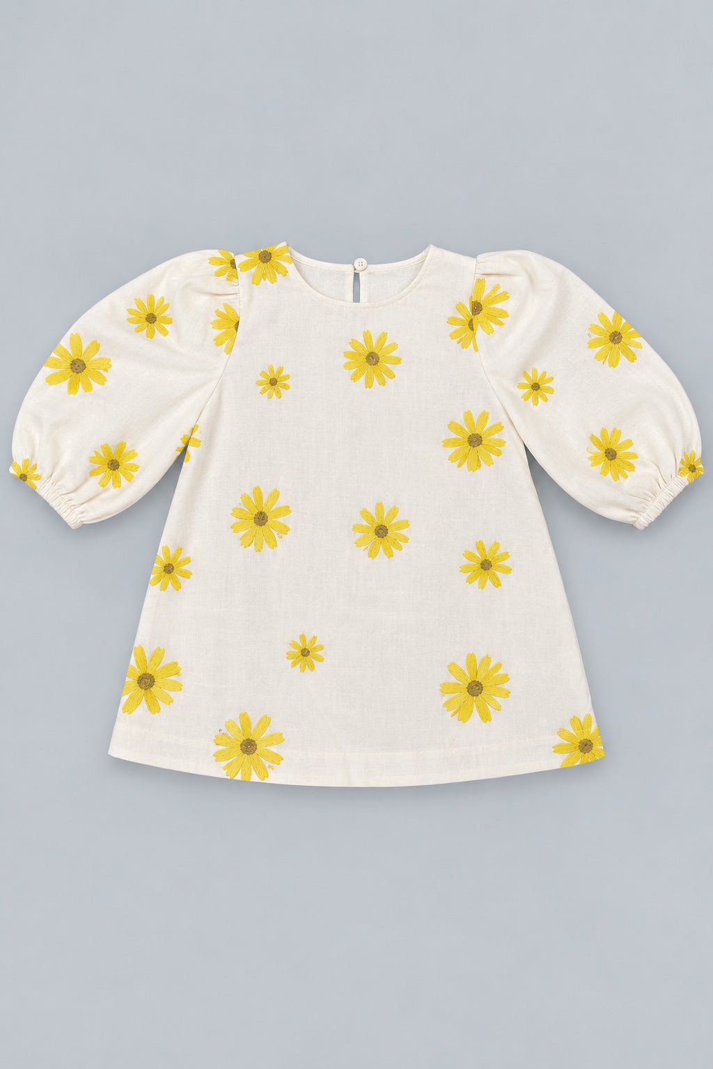 Embroidered Long Sleeve Dress - White Combo