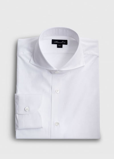 White Spread Collar Shirt - White