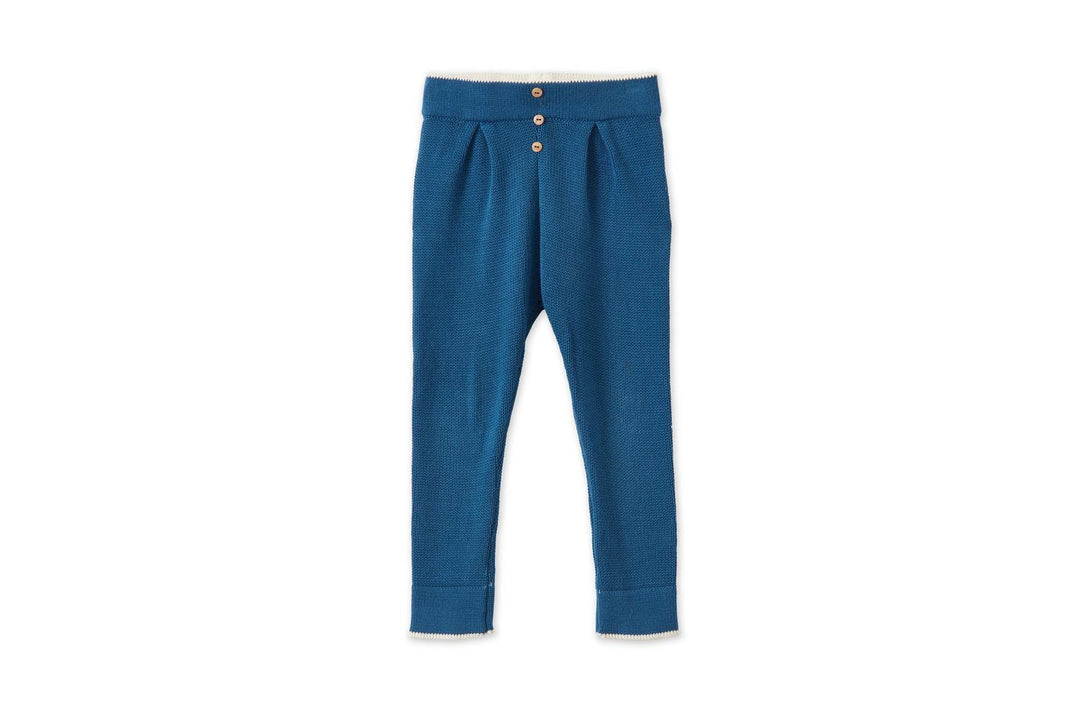Organic Cotton Nordic Knit Trousers - Fjord Blue