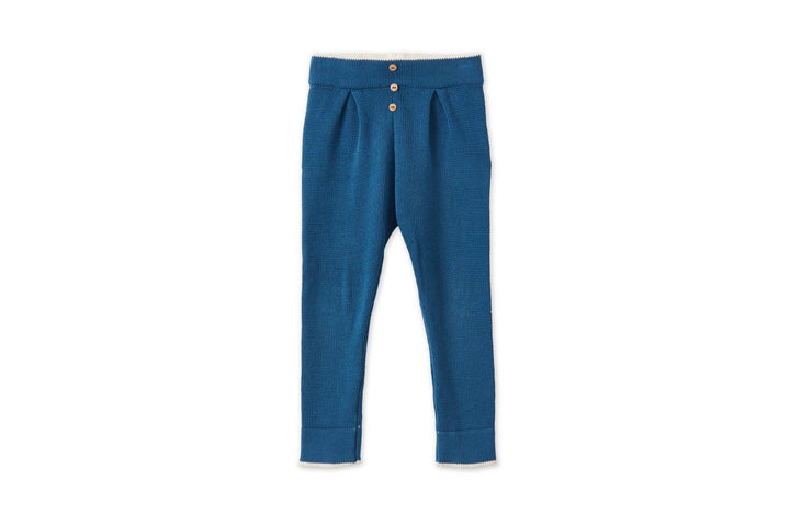 Organic Cotton Nordic Knit Trousers - Fjord Blue