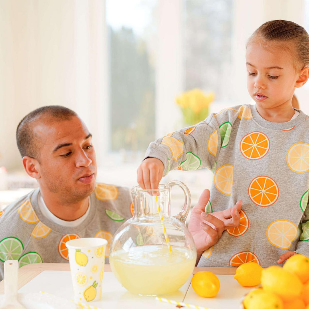 Adult Printed Crewneck Sweatshirt - Citrus Crush
