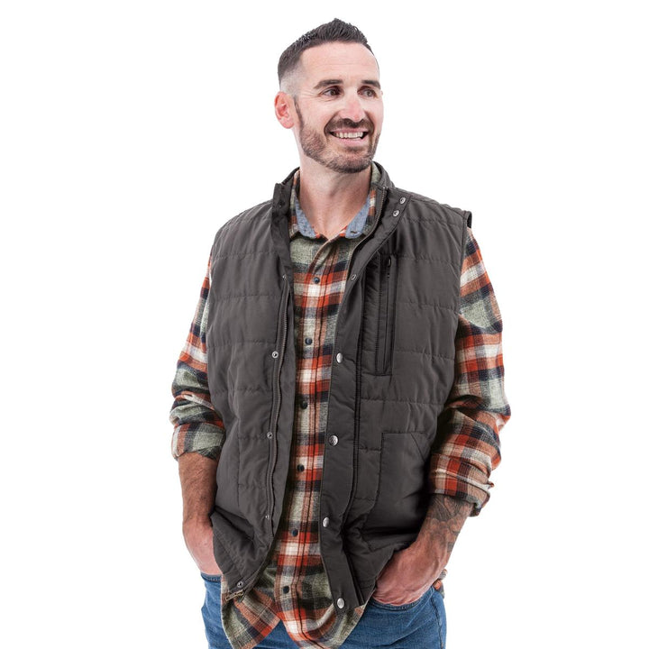 Jameson Recycled Quilted Vest - Smoke
