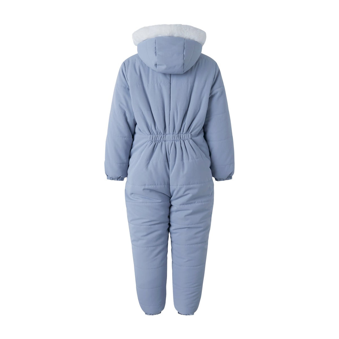 Blue Faux Fur Trim Snowsuit