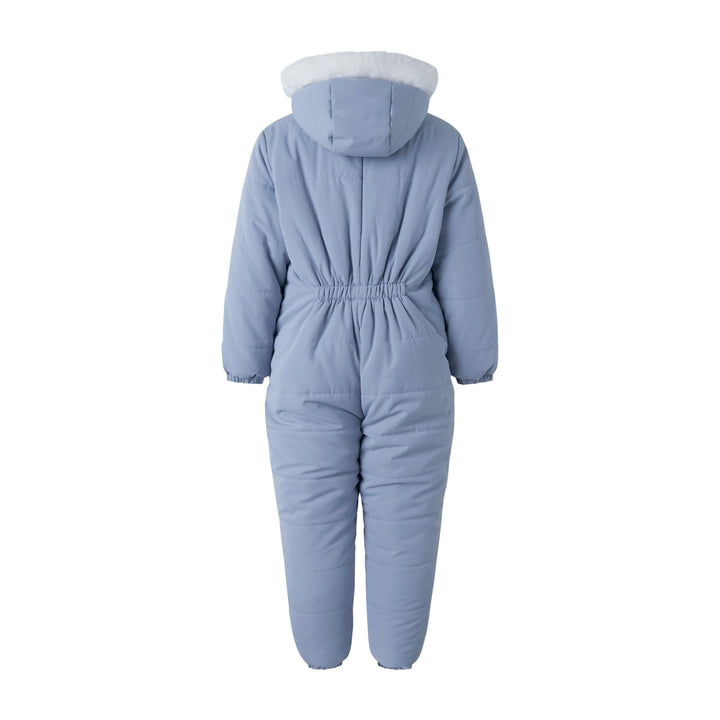 Blue Faux Fur Trim Snowsuit