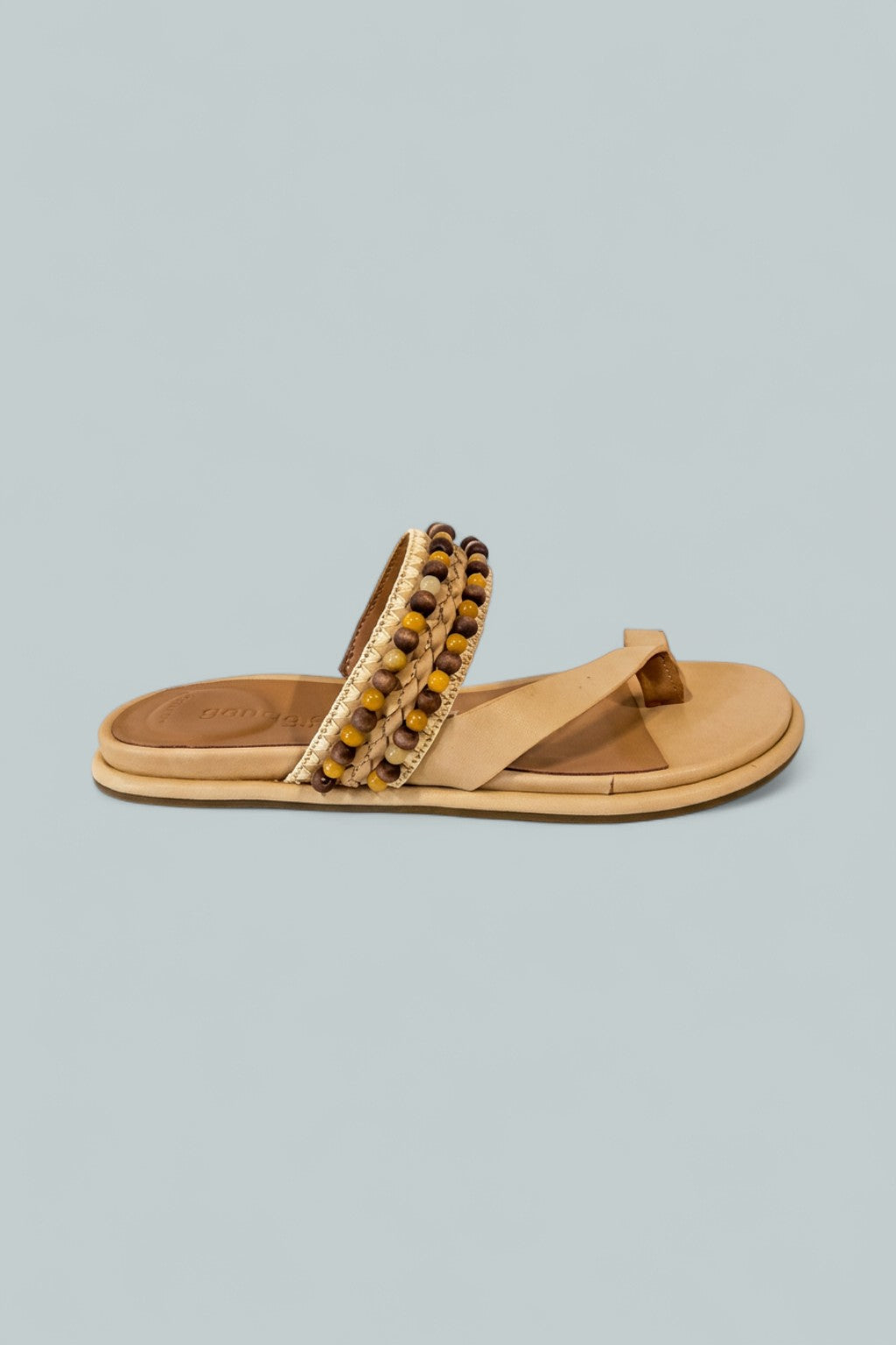 Women's Lentini Beaded Sandals - Tan Leather