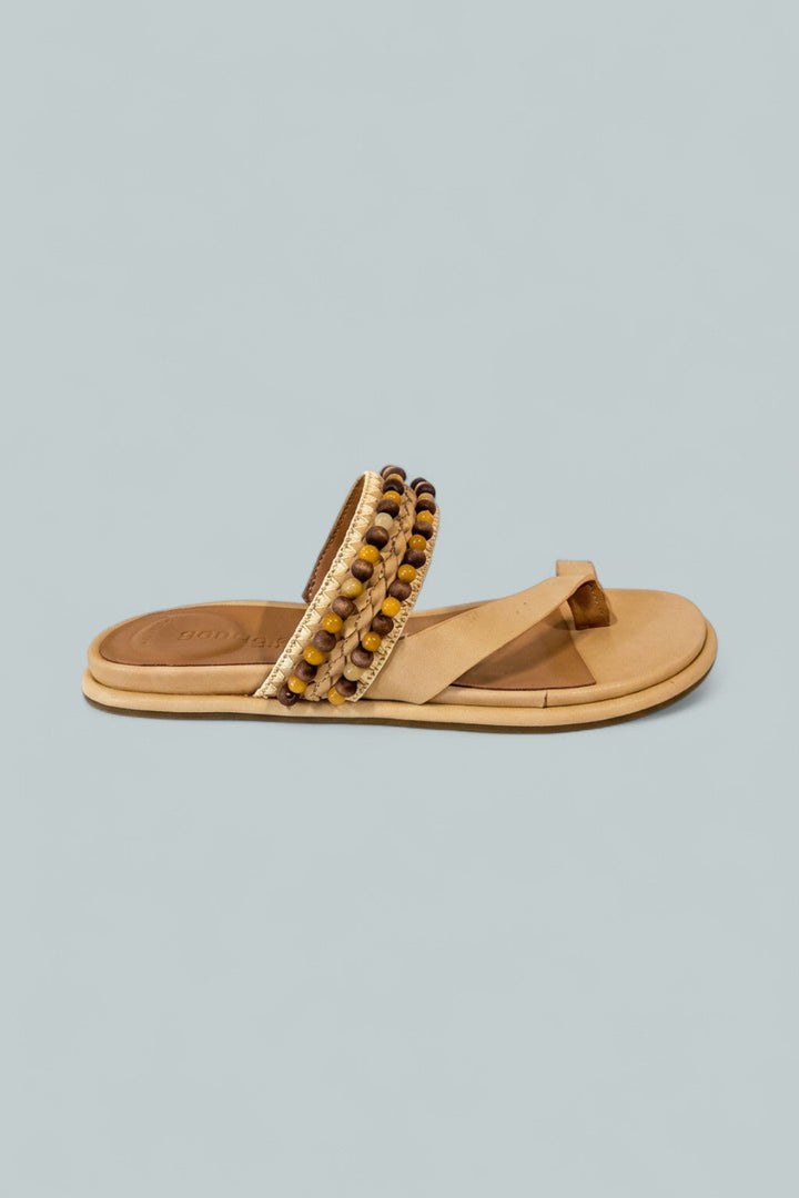 Women's Lentini Beaded Sandals - Tan Leather