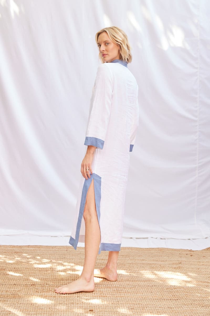 Classic Kaftan - White/Blue
