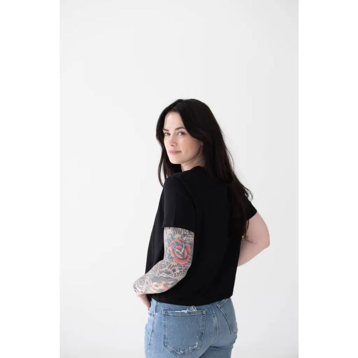 The Mom Crop in Jet Black