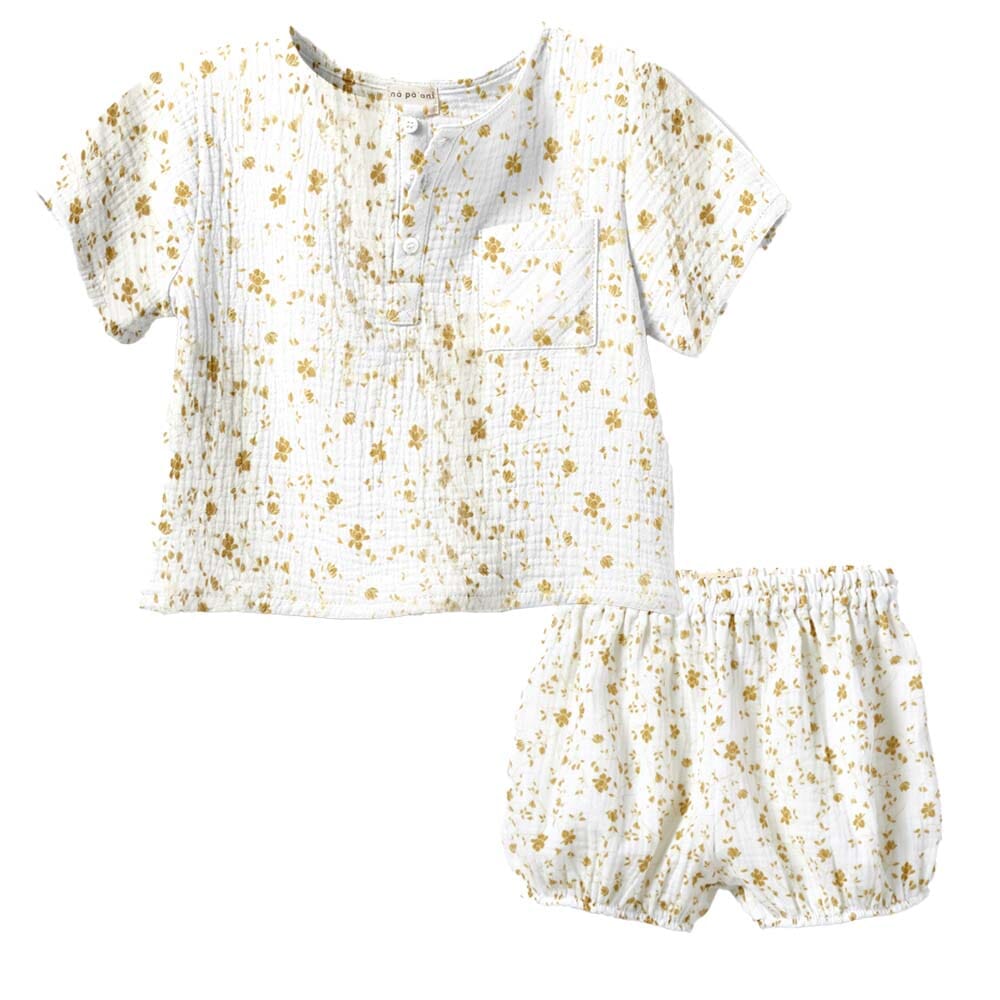 Arturo Shirt & Tristan Bloomers - Ochre Flowers Sets Napaani 