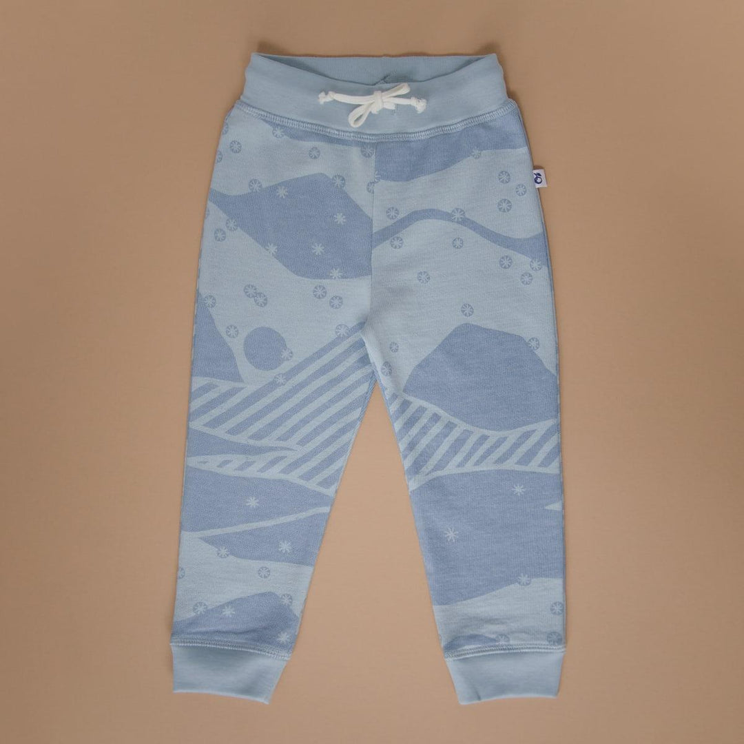 Organic Pima Cotton Sweatpants Snowy Andes - Blue