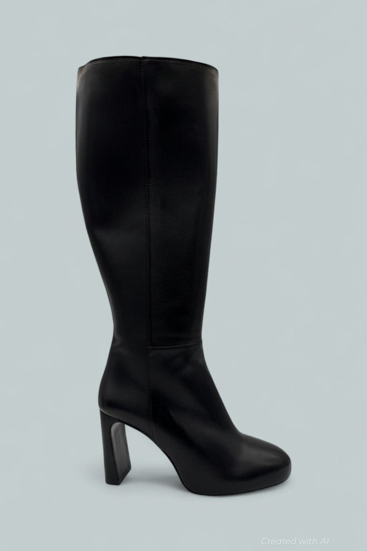 Babette Platform Zip Boots - Black - 7.5 - Boots