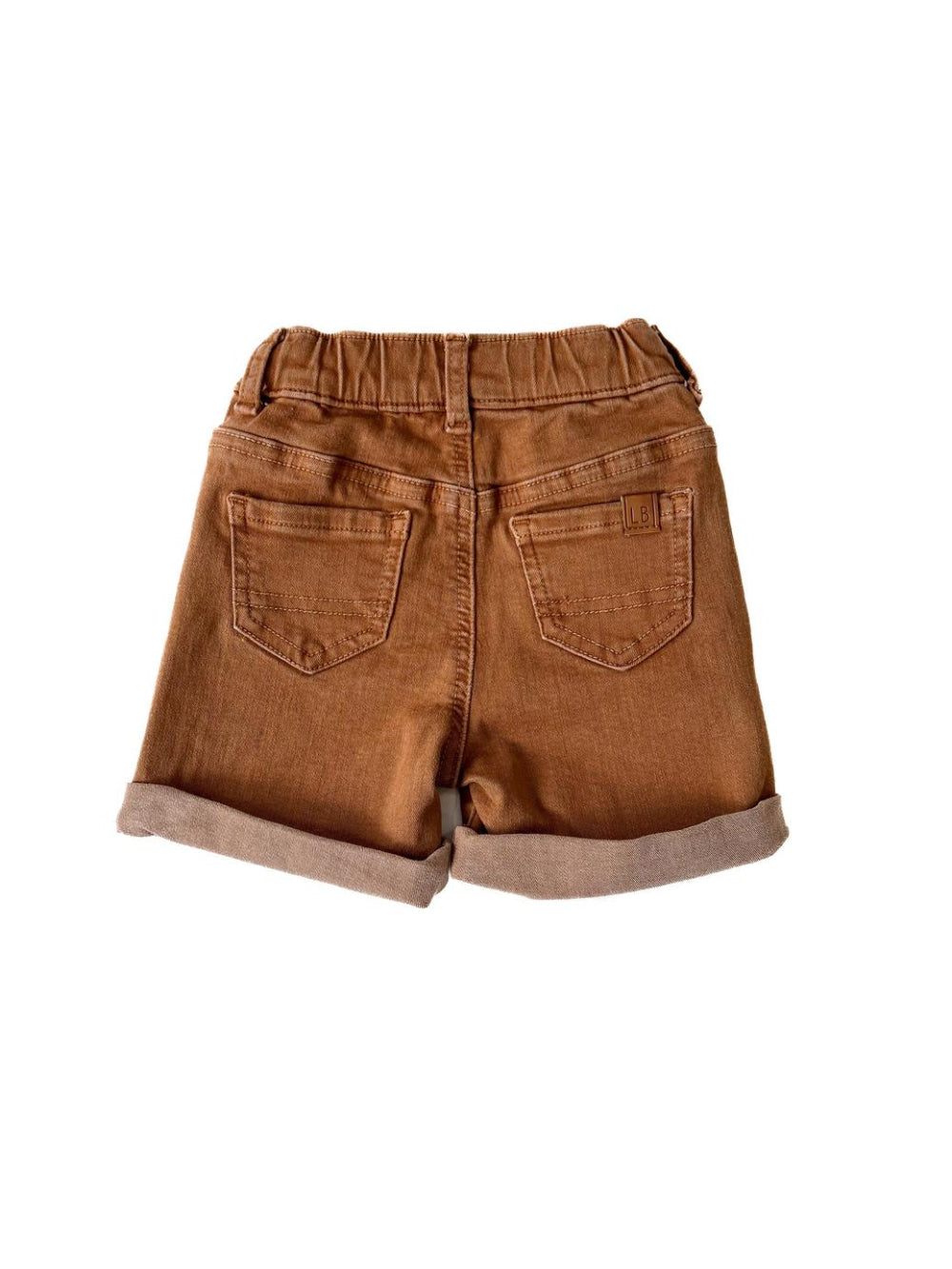 Baby Boys Rolled Denim Short - Dark Camel - Shorts