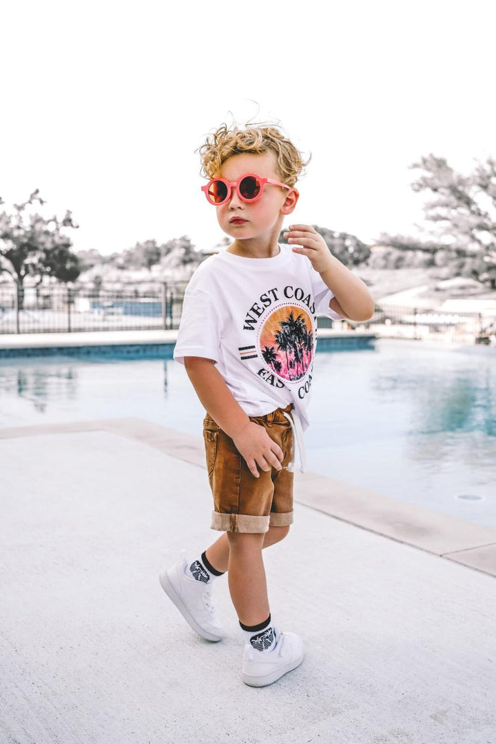 Baby Boys Rolled Denim Short - Dark Camel - Shorts
