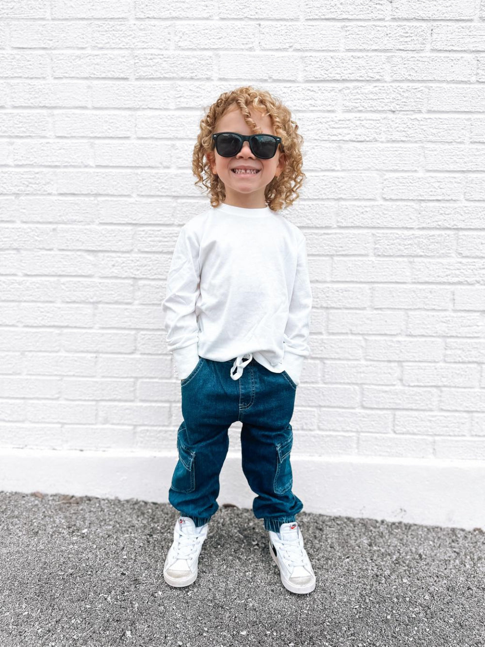 Baby Cargo Denim Jogger - Classic Denim Wash - Joggers