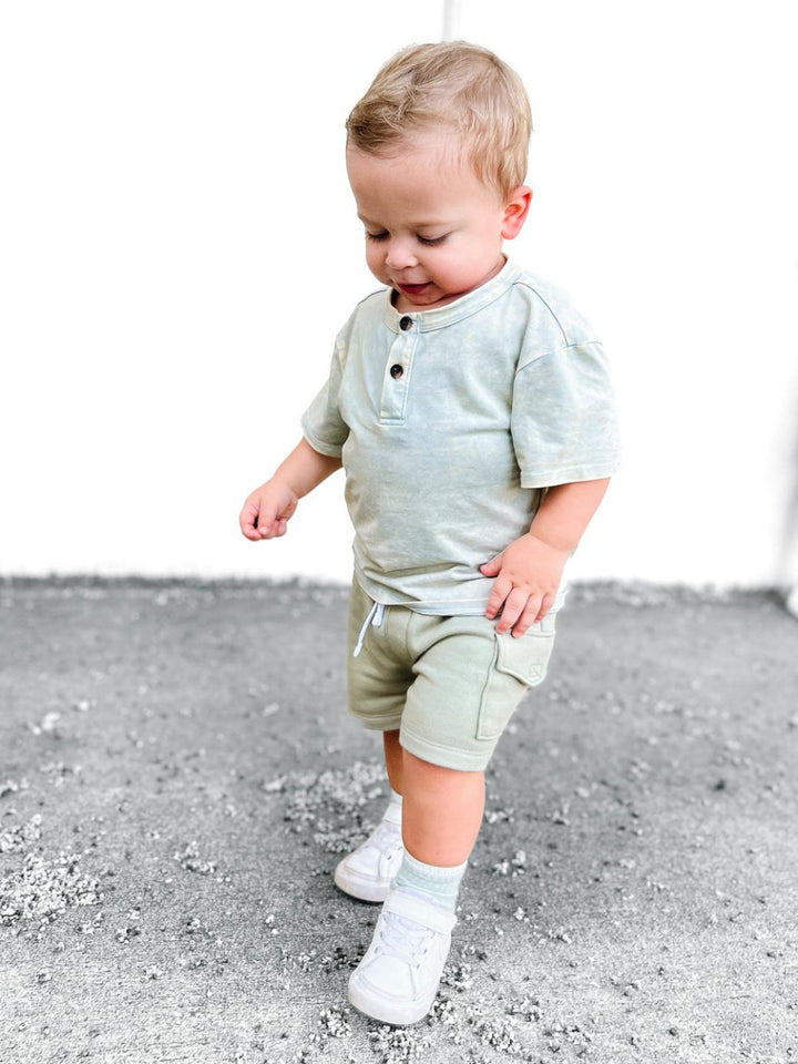 Baby Cargo Sweatshort - Green - Shorts
