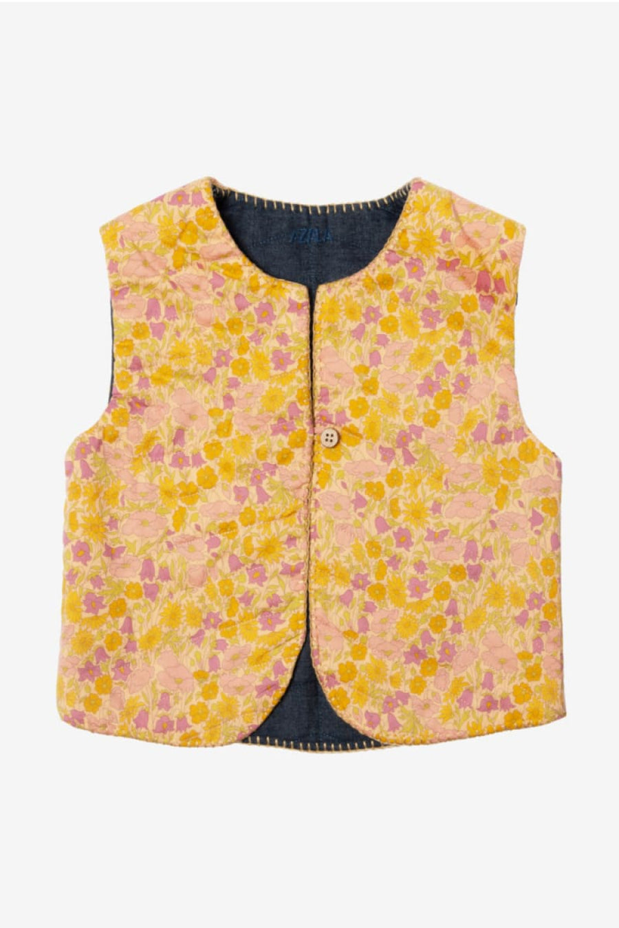 Baby Cream Liberty Vest - Sun yellow - 6-12 months - Vest