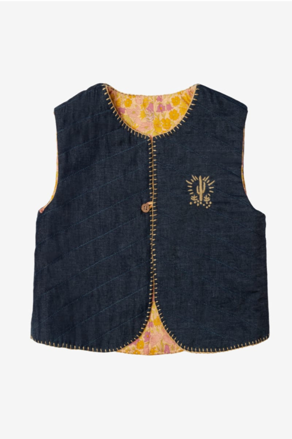 Baby Cream Liberty Vest - Sun yellow - 6-12 months - Vest