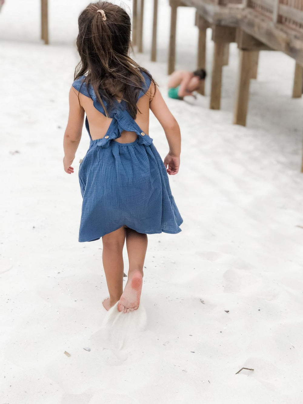 Baby Crossback Ruffle Dress - Ocean - Dresses