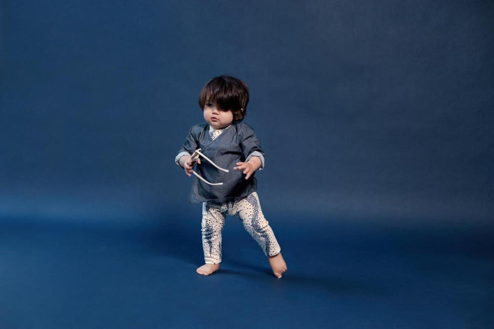 Baby Denim Kimono Cardigan - Indigo - Cardigan