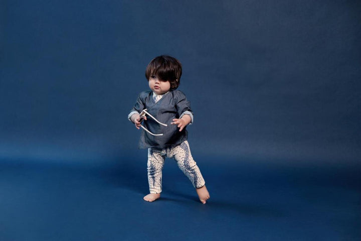 Baby Denim Kimono Cardigan - Indigo - Cardigan