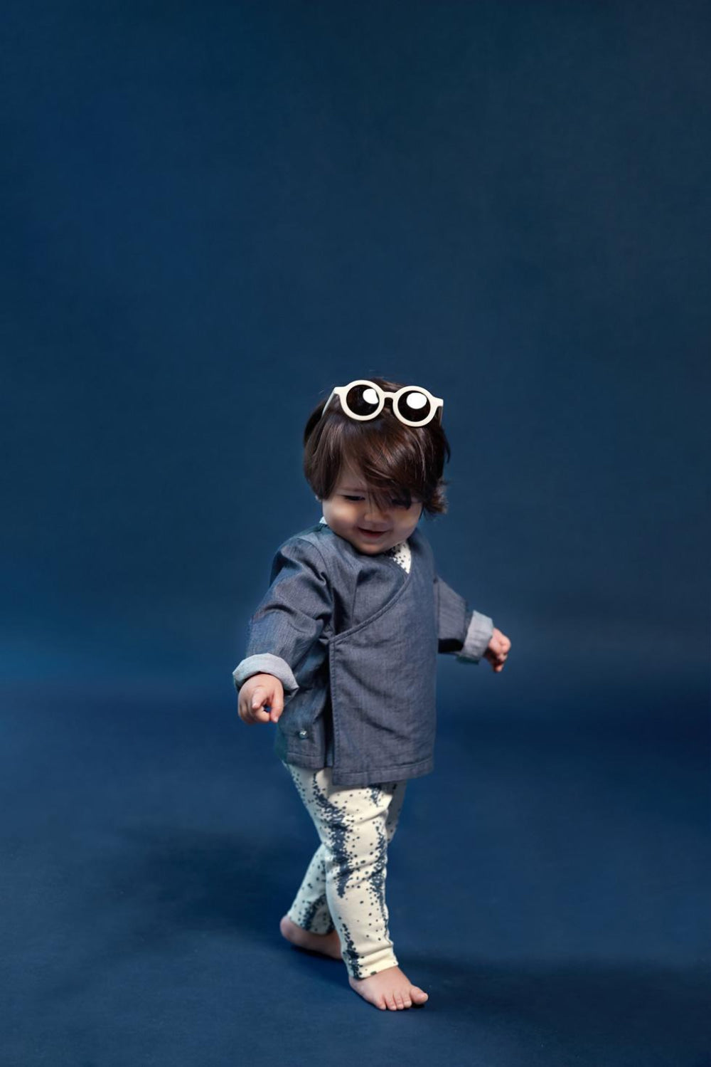 Baby Denim Kimono Cardigan - Indigo - Cardigan