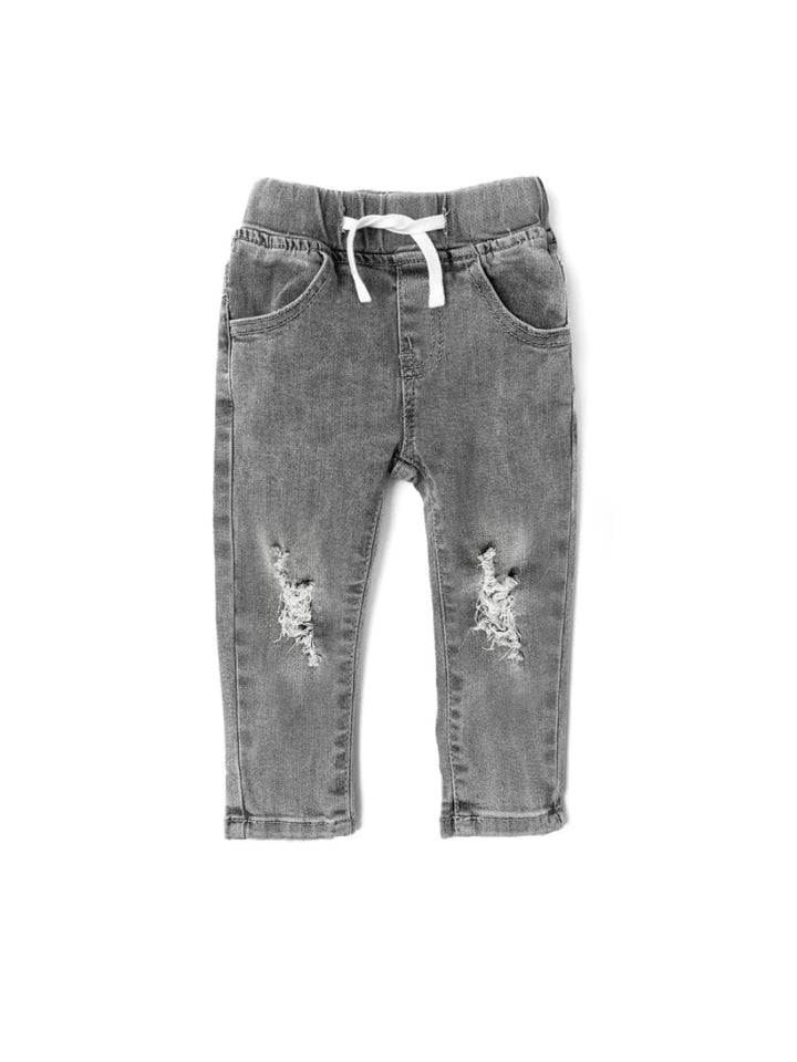Baby Distressed Denim - Grey Wash - Pants