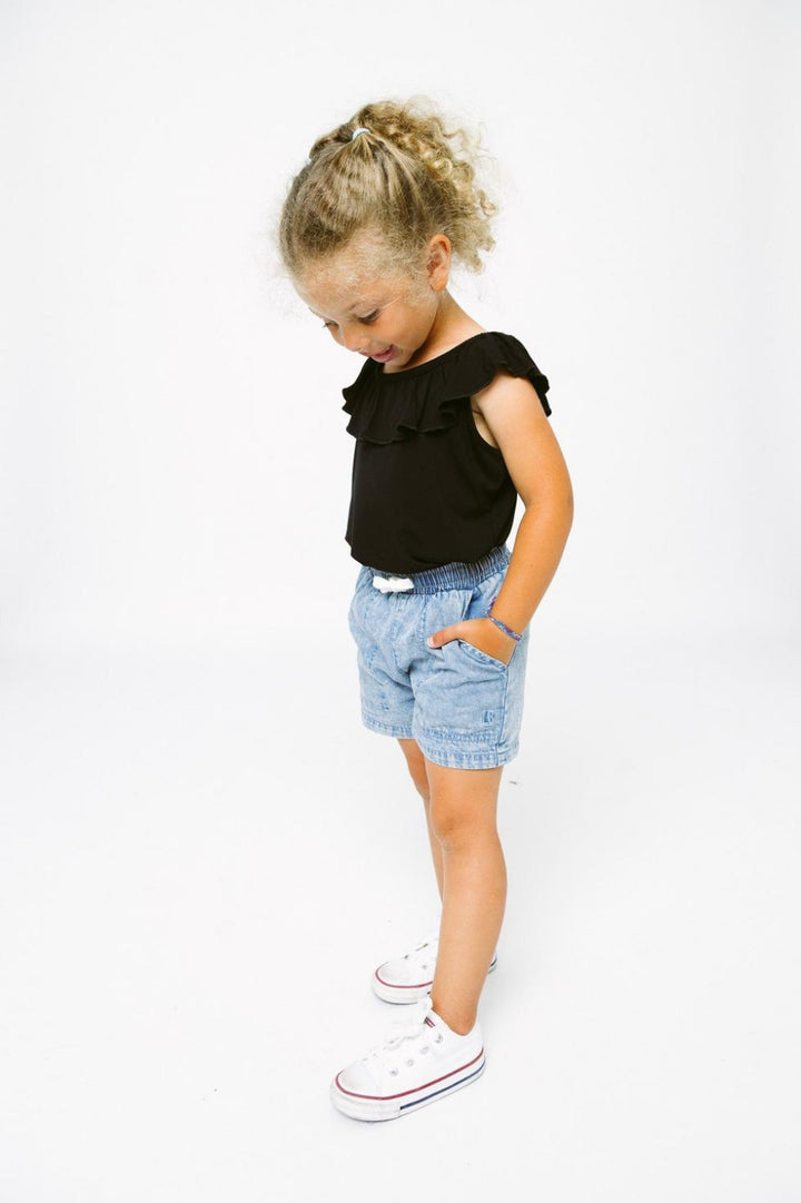 Baby Girls Chambray Short - Shorts