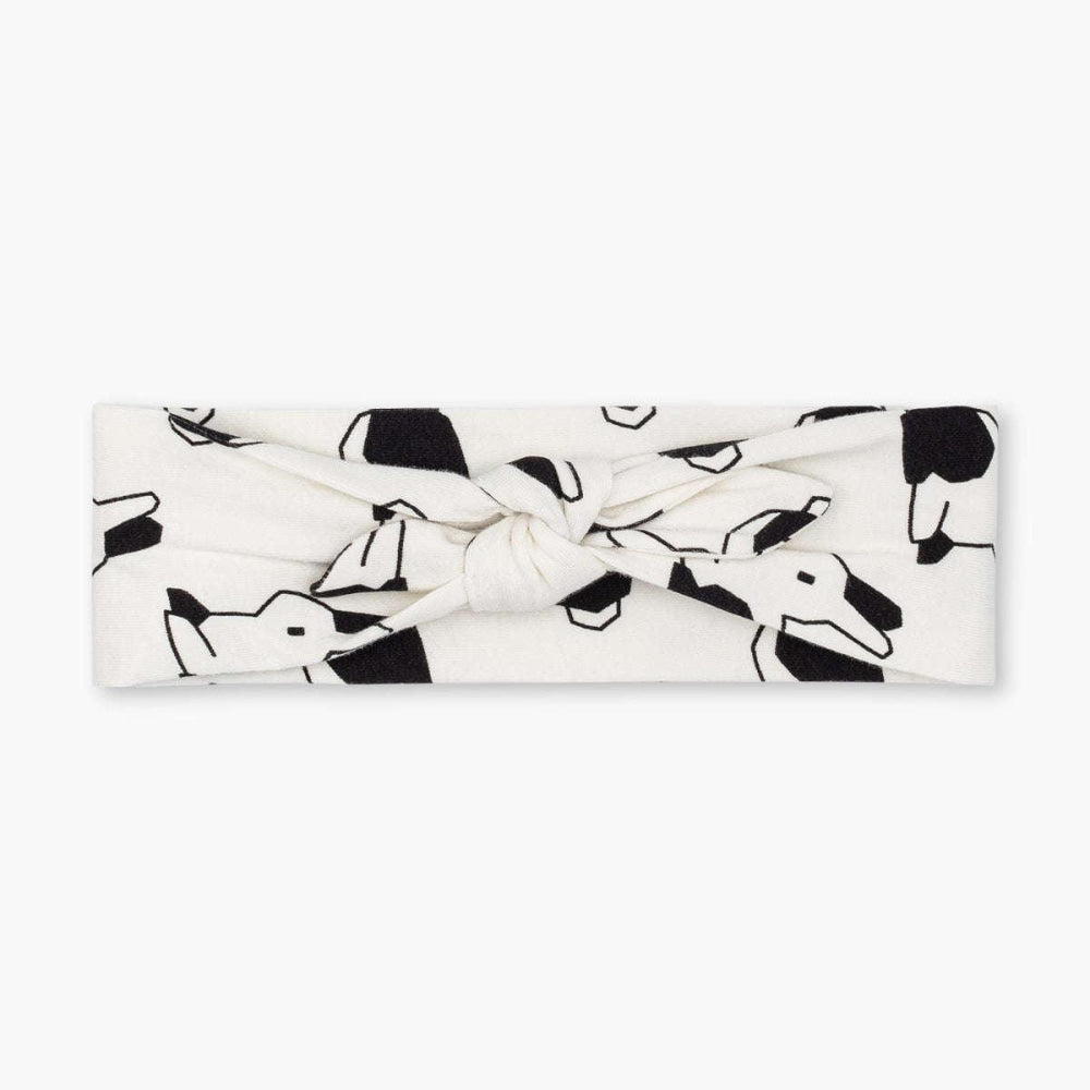 Baby Headband - Black + White Bunnies - 0-6m - Headband