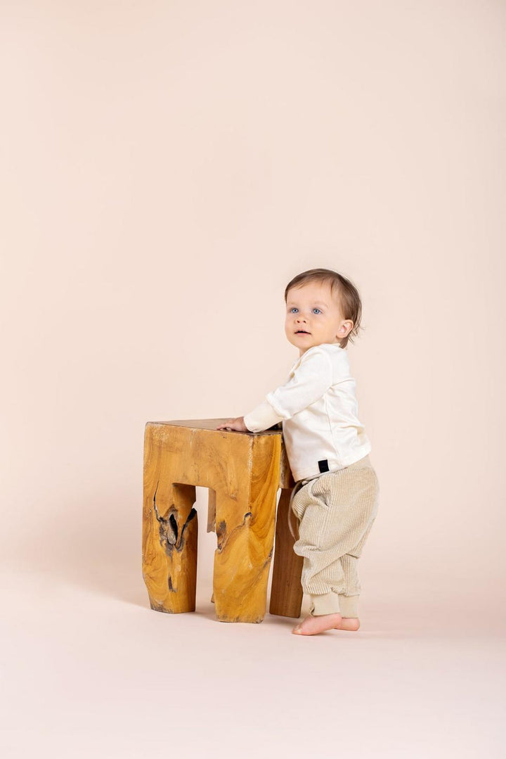 Baby Henley with Long Sleeve - Off-white - 0-3m - Henley
