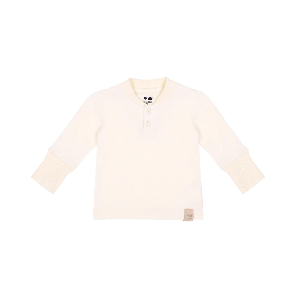 Baby Henley with Long Sleeve - Off-white - 0-3m - Henley