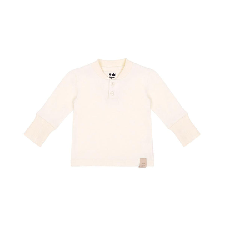 Baby Henley with Long Sleeve - Off-white - 0-3m - Henley