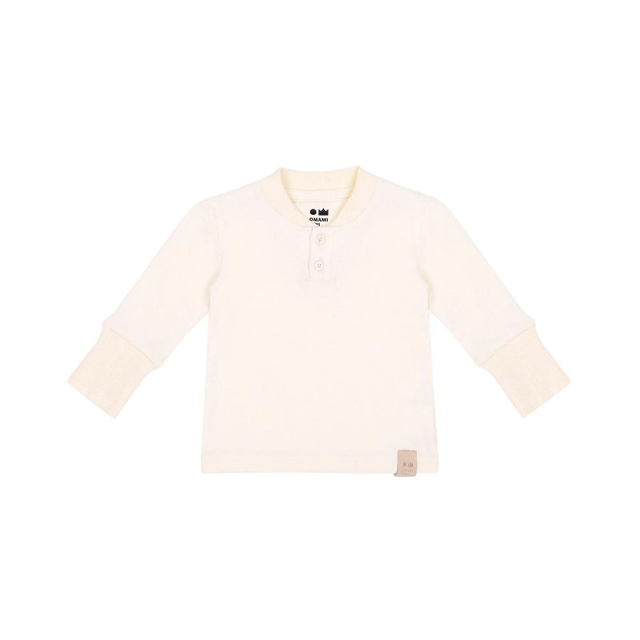 Baby Henley with Long Sleeve - Off-white - 0-3m - Henley