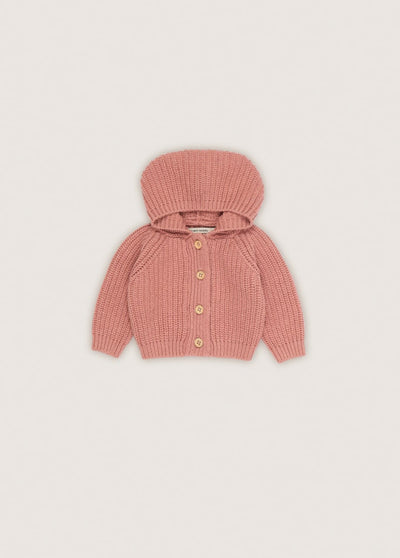 Baby Hoodie Rib - Rose Dust - 6m - Sweater