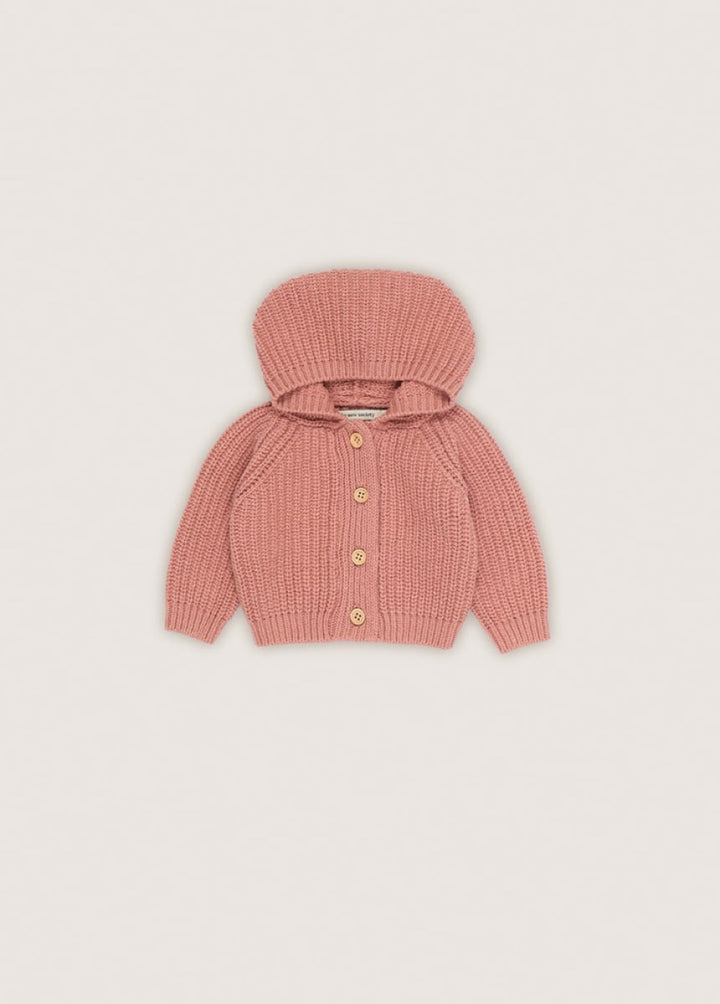 Baby Hoodie Rib - Rose Dust - 6m - Sweater