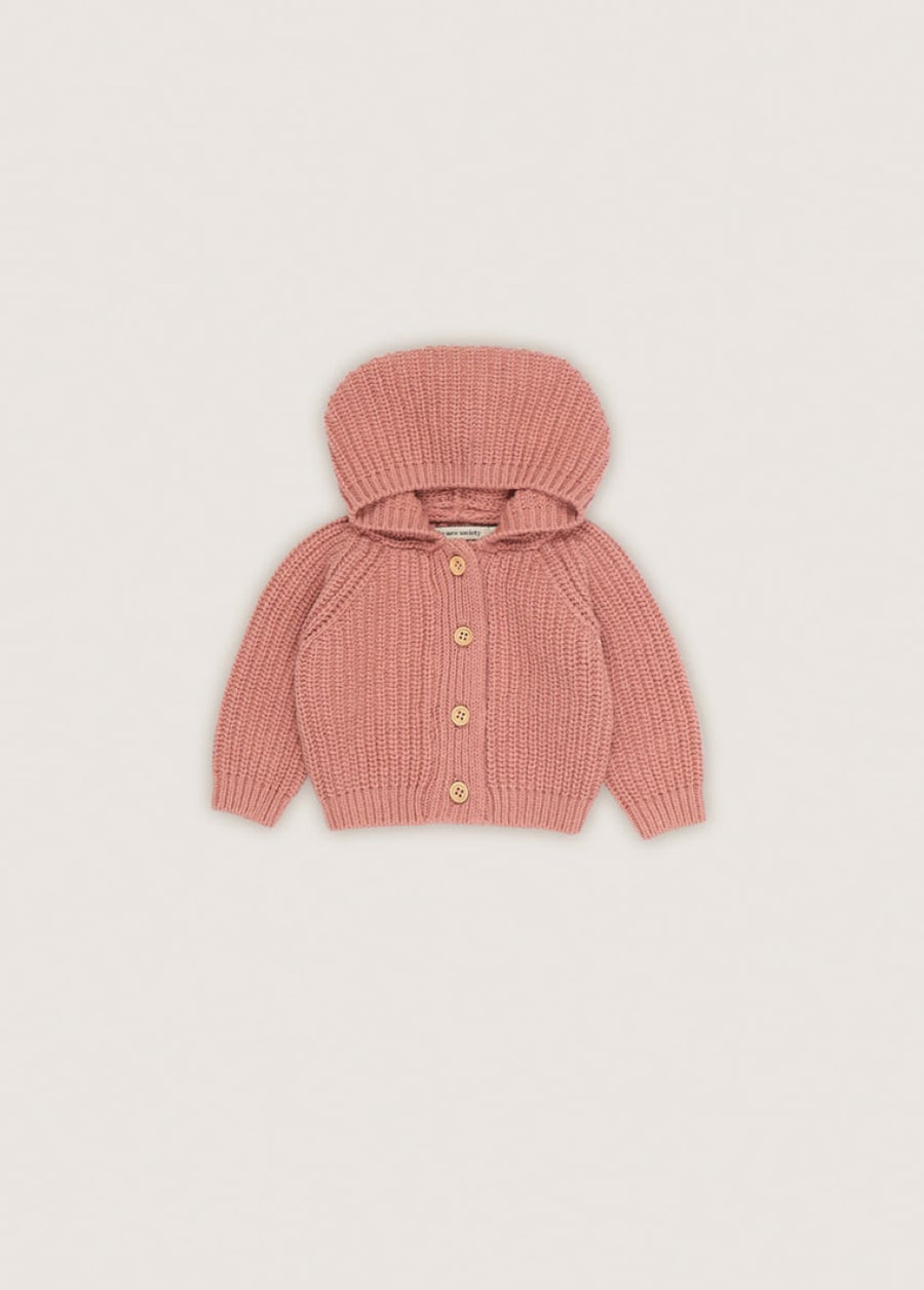 Baby Hoodie Rib - Rose Dust - 6m - Sweater