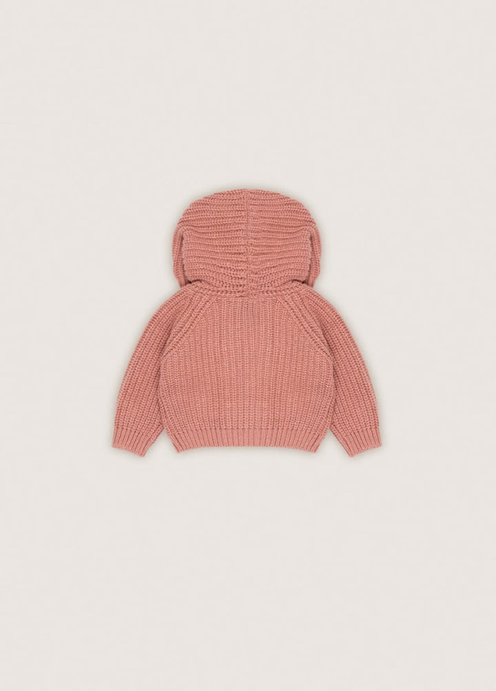 Baby Hoodie Rib - Rose Dust - 6m - Sweater