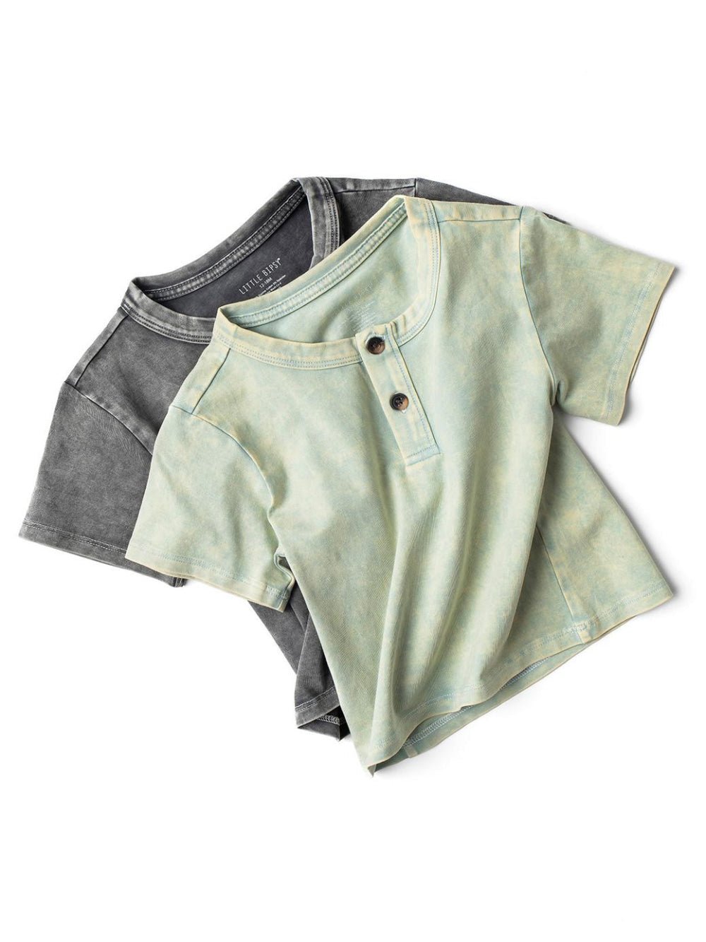 Baby Jersey Henley Tee - Green Wash - T-shirt