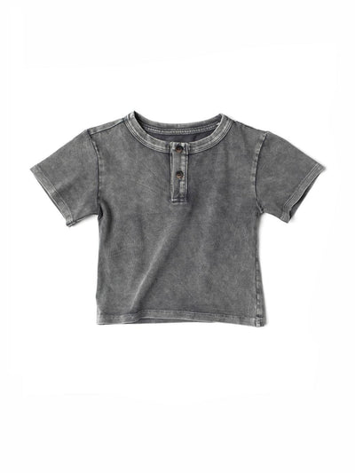 Baby Jersey Henley Tee - Grey Wash - T-shirt