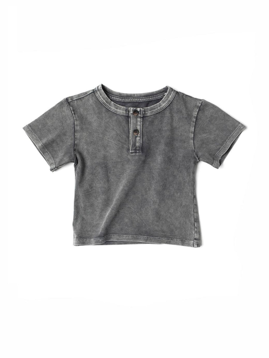 Baby Jersey Henley Tee - Grey Wash - T-shirt