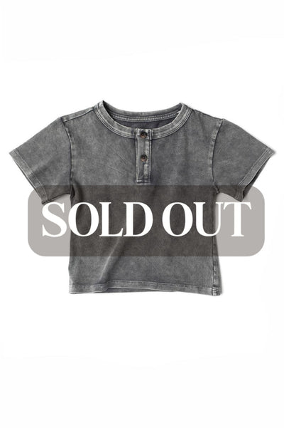 Baby Jersey Henley Tee - Grey Wash - T-shirt
