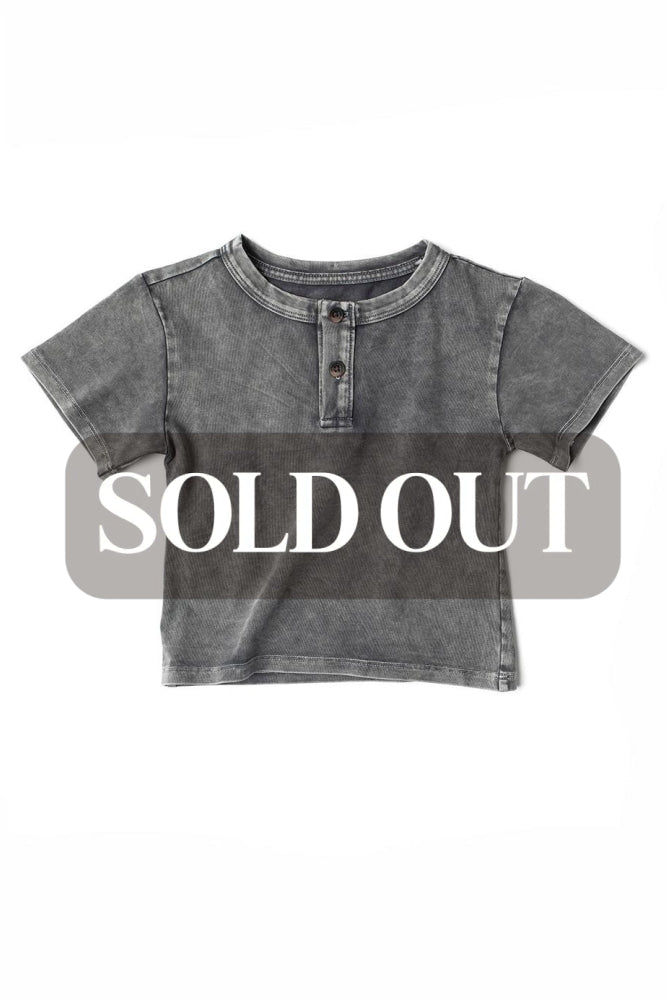 Baby Jersey Henley Tee - Grey Wash - T-shirt