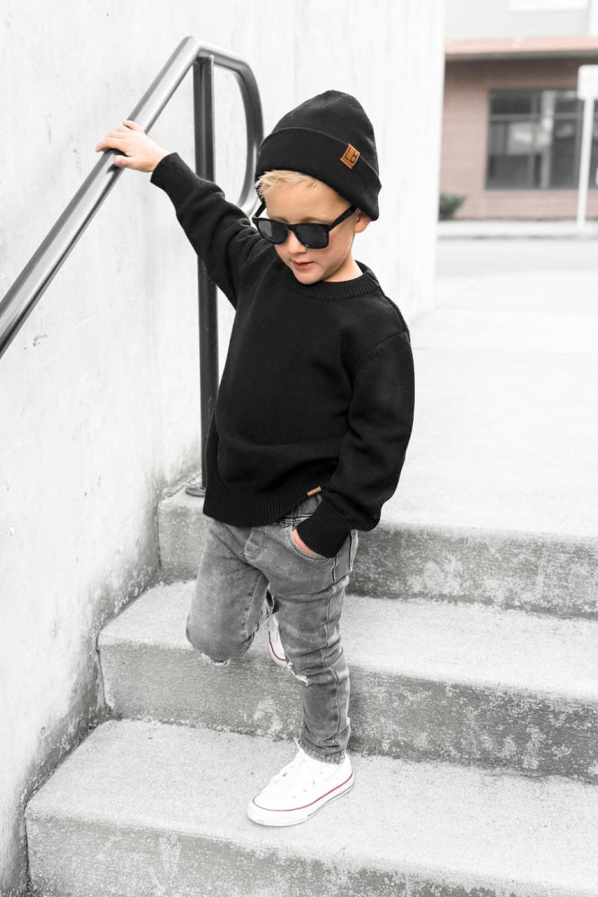 Baby Knit Sweater - Black - Sweatshirt