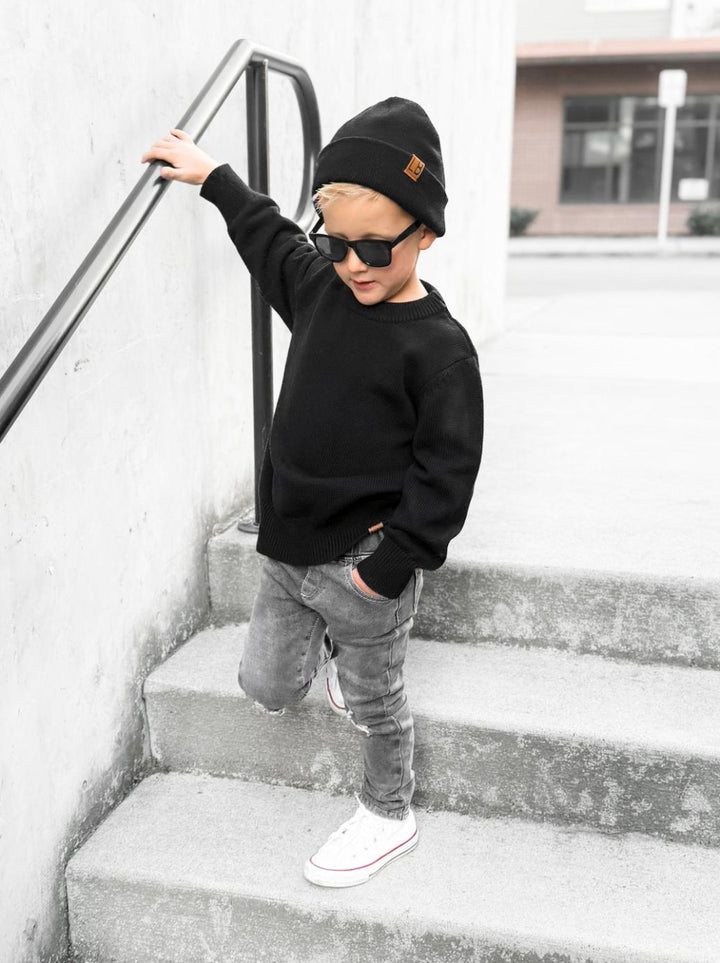Baby Knit Sweater - Black - Sweatshirt