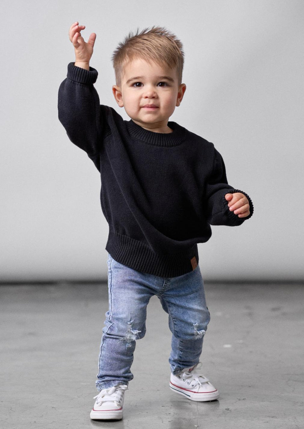 Baby Knit Sweater - Black - Sweatshirt