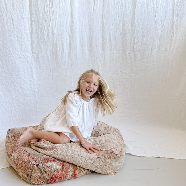 Baby Long Sleeve Peasant Top - White - Blouse