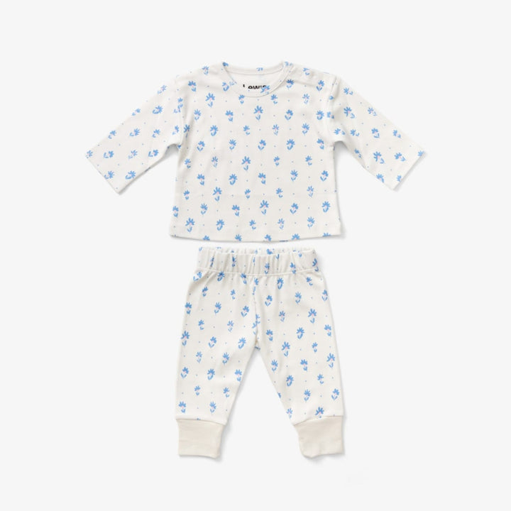 Baby Long Sleeve T Shirt - Flower Polka Dot Sky - Shirt