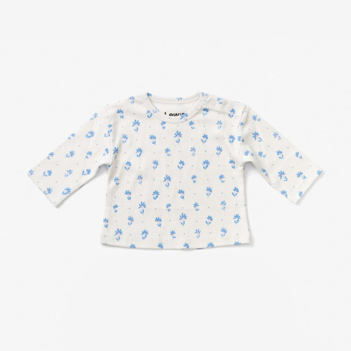 Baby Long Sleeve T Shirt - Flower Polka Dot Sky - Shirt